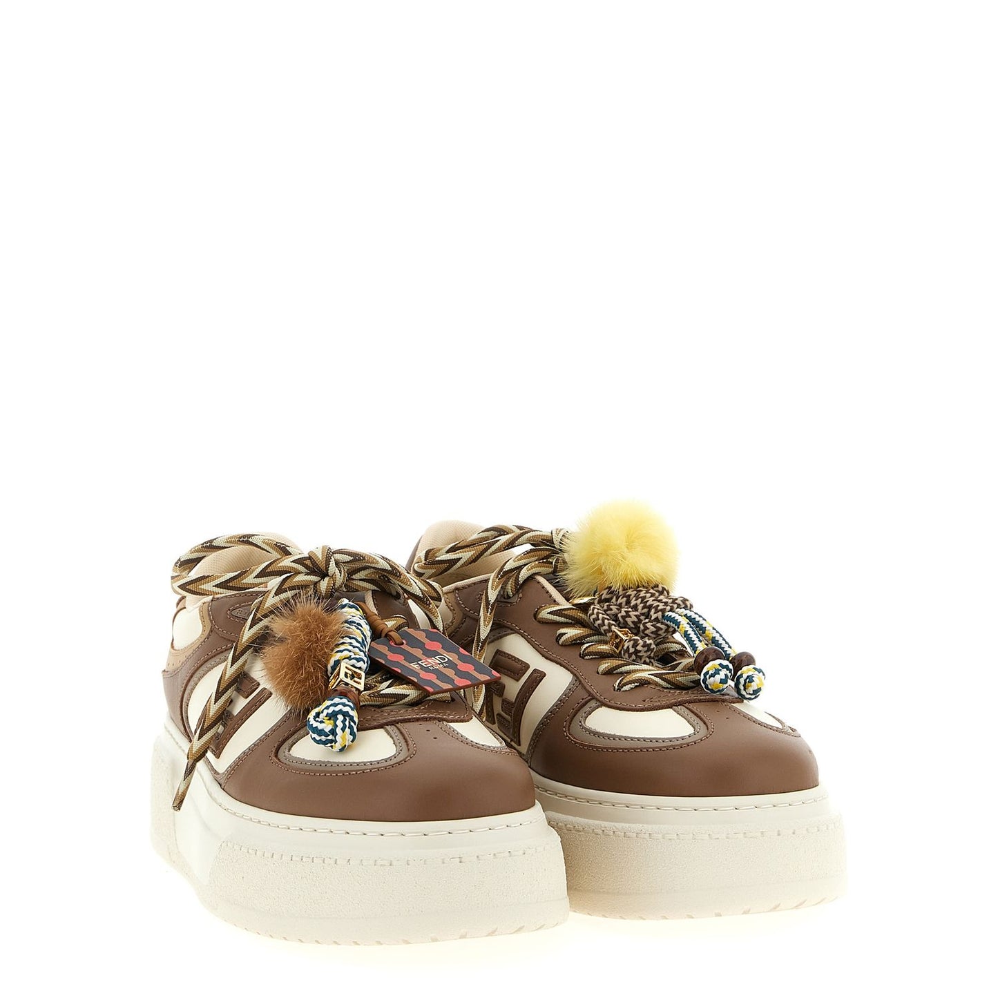 Fendi Multicolor Calfskin Platform Sneakers