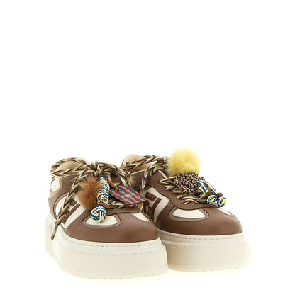 Fendi Multicolor Calfskin Platform Sneakers