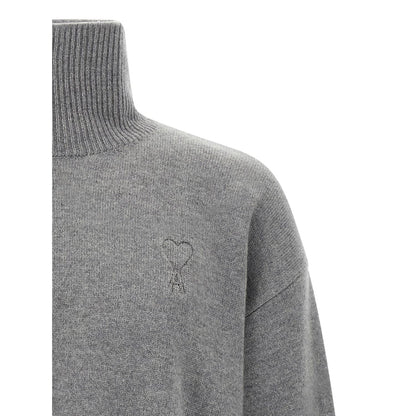 Ami Paris Gray Wool Cardigan