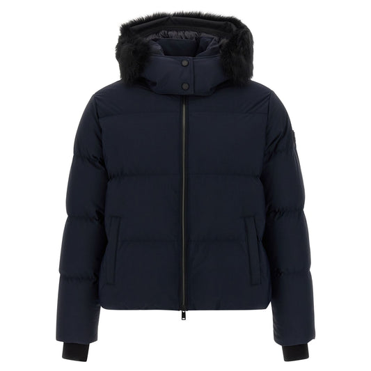 Moose Knuckles Blue Nylon Full-Length Jacket