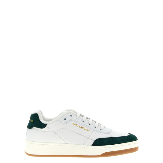Saint Laurent Bicolor Calfskin Low Top Sneakers