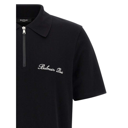 Balmain Bicolor Cotton Polo Shirt
