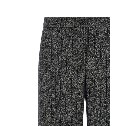 Dolce & Gabbana Bicolor Virgin Wool Casual Pants