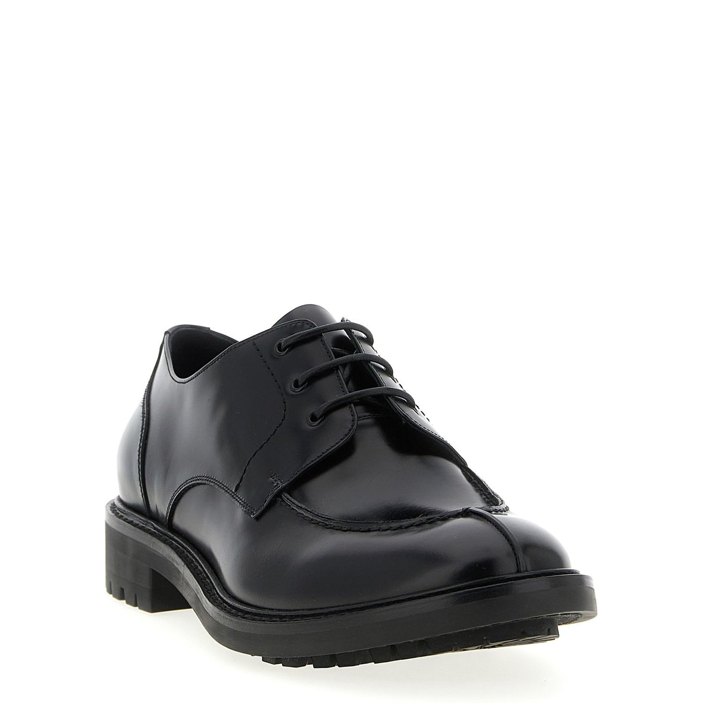 Saint Laurent Black Calfskin Oxfords And Derbies