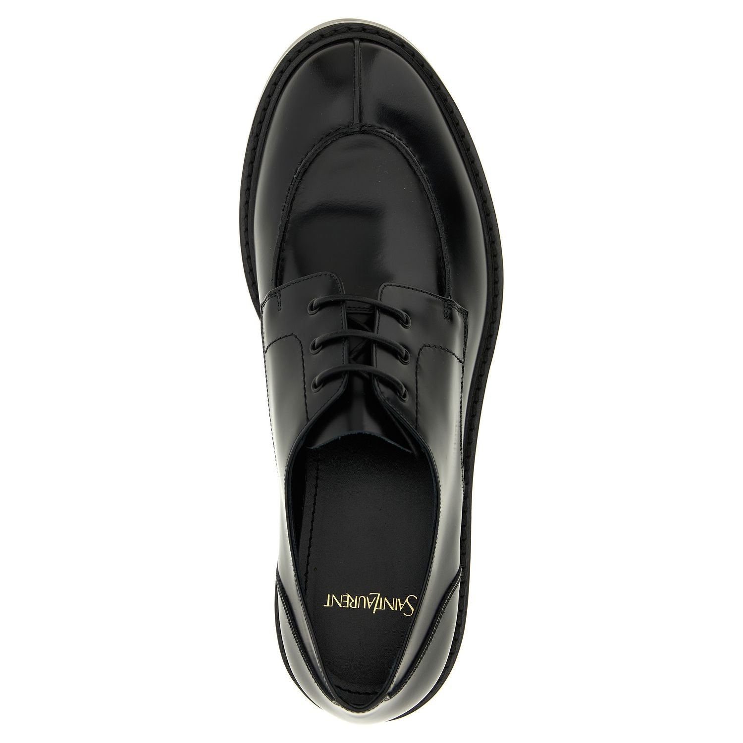 Saint Laurent Black Calfskin Oxfords And Derbies