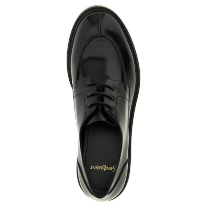 Saint Laurent Black Calfskin Oxfords And Derbies