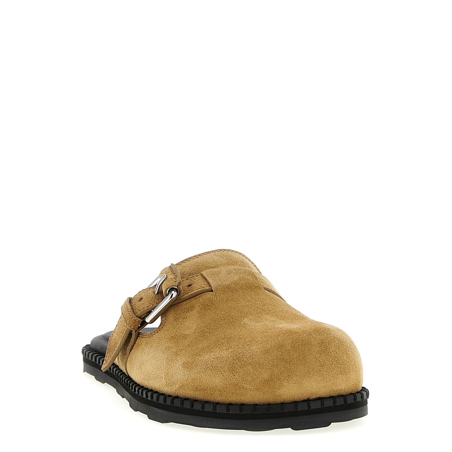 Moschino Beige Leather Clogs