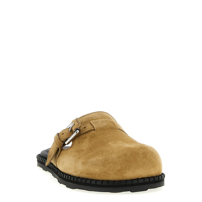 Moschino Beige Leather Clogs