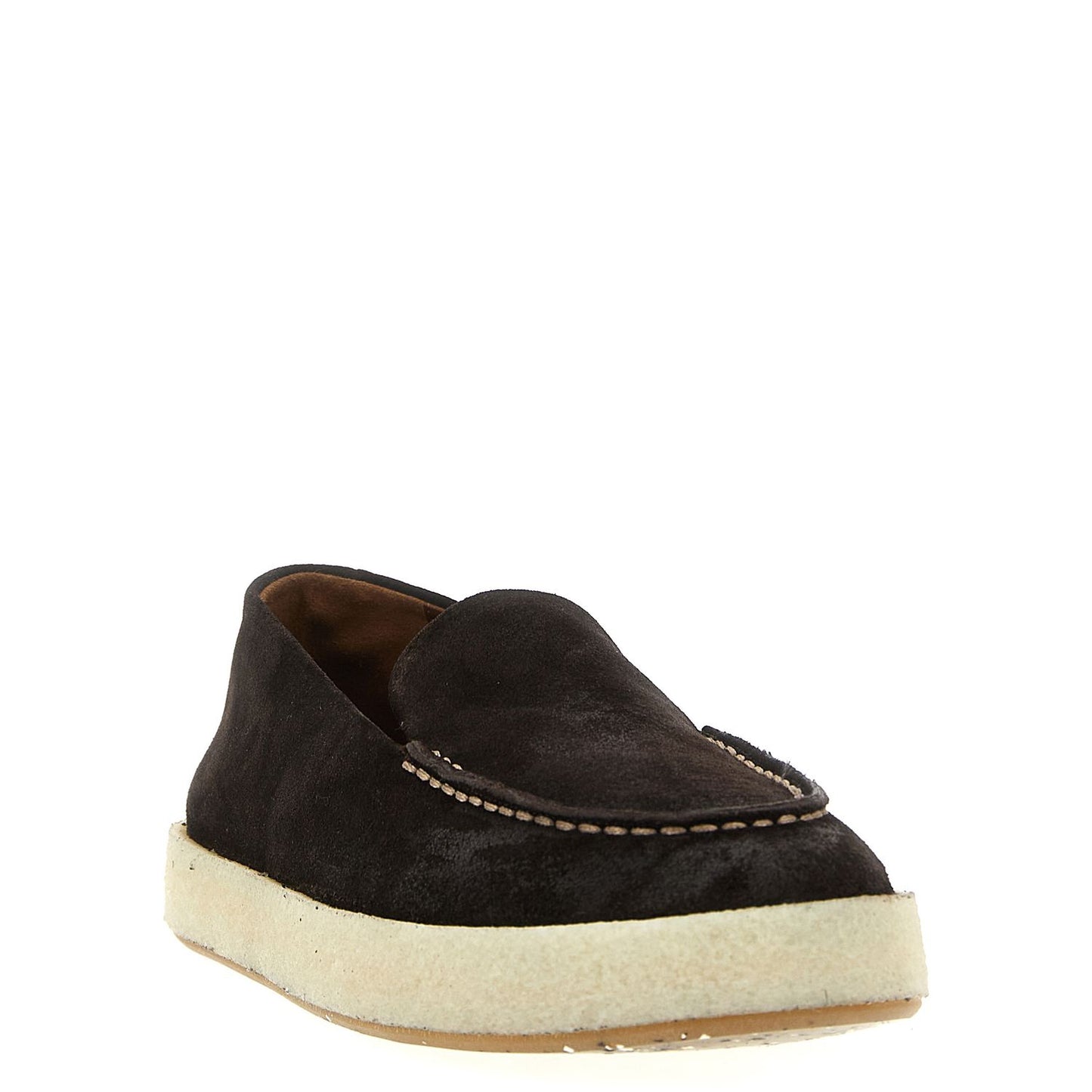 Marsell Brown Leather Slip-On Loafers