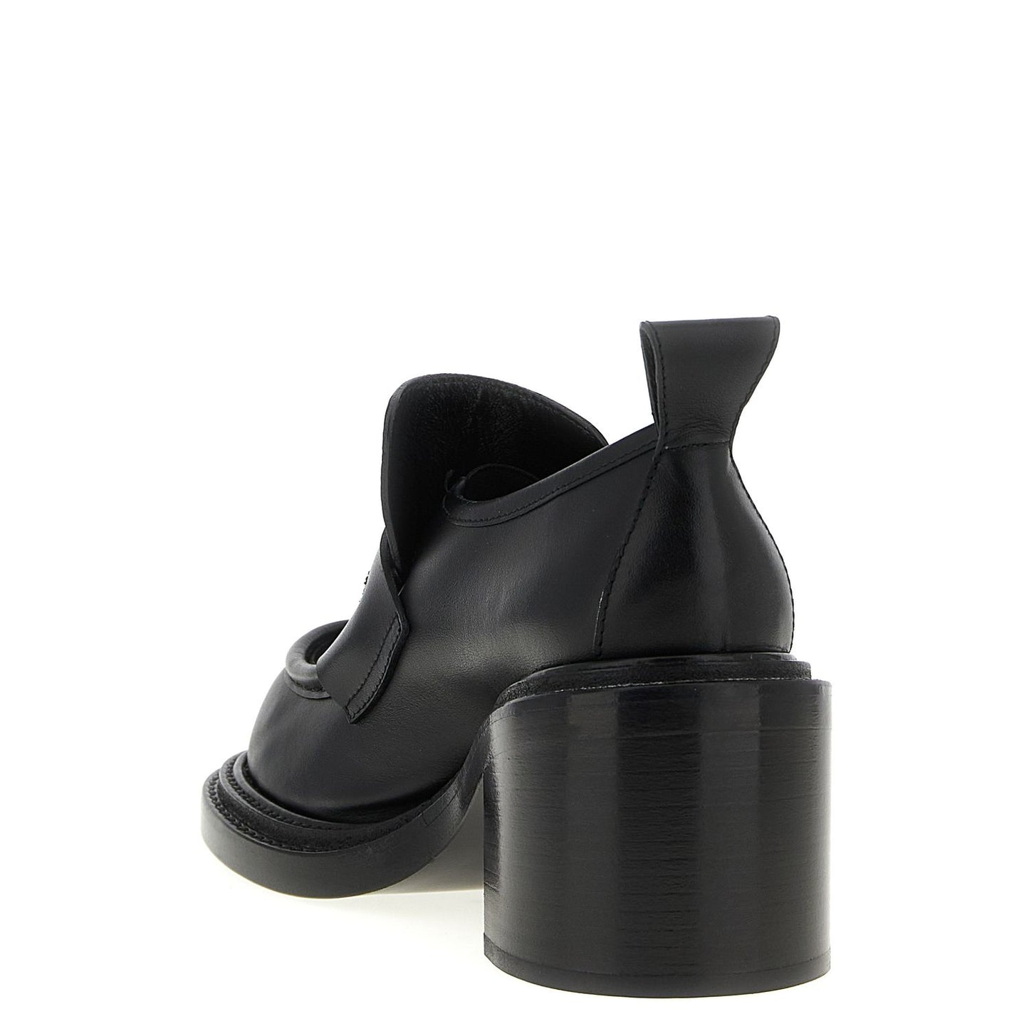 Moschino Black Leather Platform Loafers