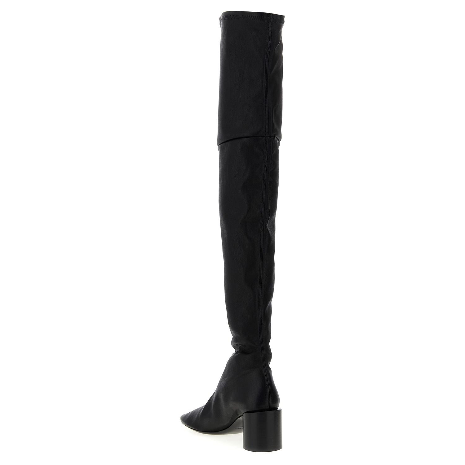 Jil Sander Black Leather Over The Knee
