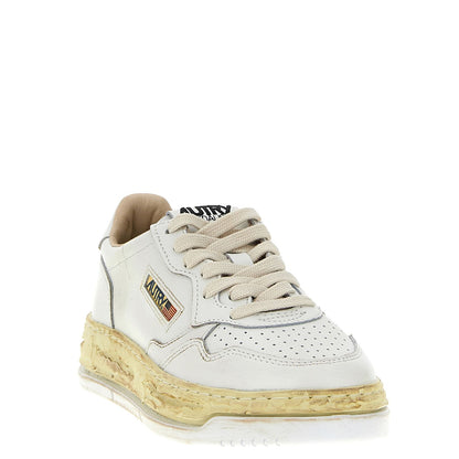 Autry White Goatskin Chunky Sneakers