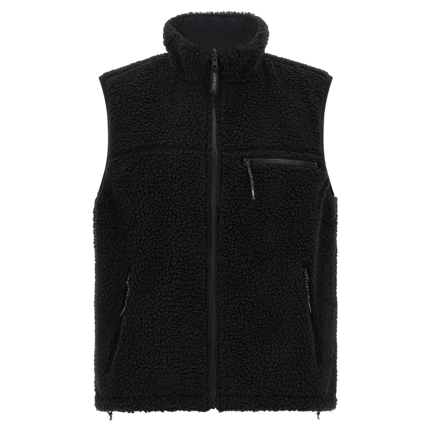 Gramicci Black Polyester Sleeveless Jacket