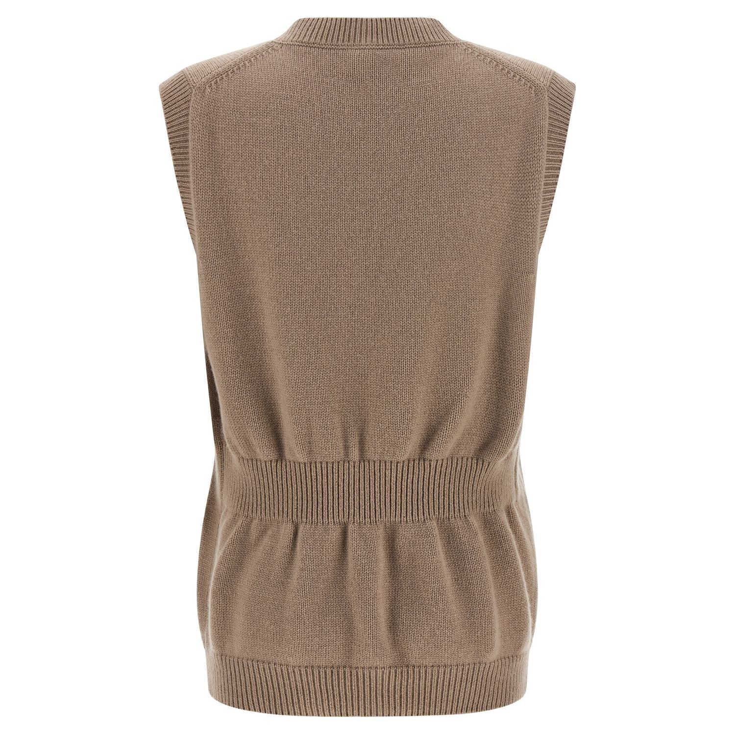 Fendi Beige Cashmere Sleeveless Jacket
