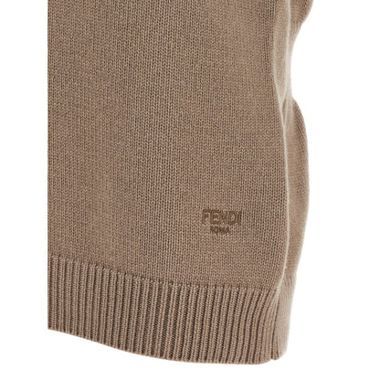 Fendi Beige Cashmere Sleeveless Jacket