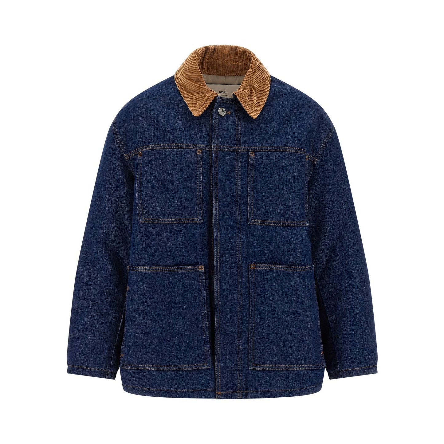 Ami Paris Blue Cotton Denim Jacket