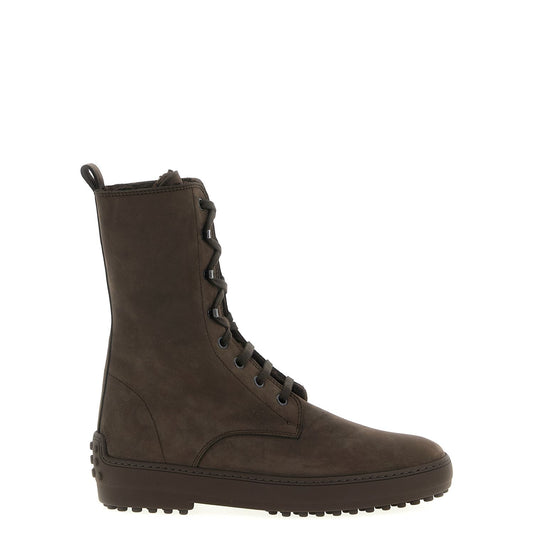 Tod's Brown Calfskin Ankle Boots