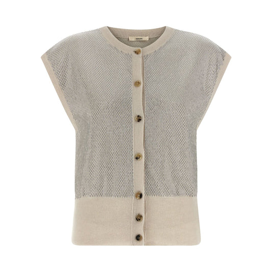 Haikure Beige Virgin Wool Sleeveless Jacket