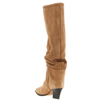 Jimmy Choo Beige Leather Over The Knee