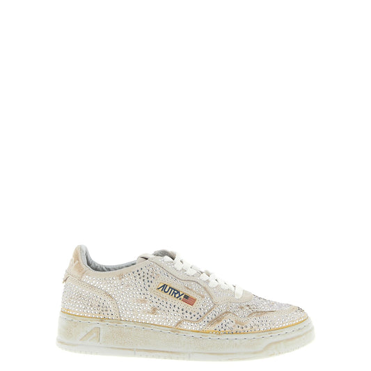 Autry Beige Cowhide Chunky Sneakers