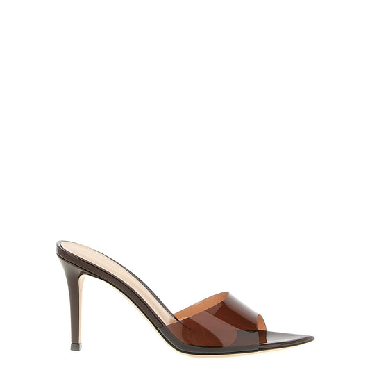 Gianvito Rossi Brown Plastic Stiletto Heel Sandals