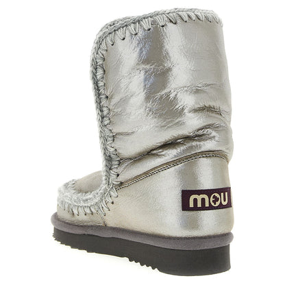 Mou Silver Lambskin Ankle Boots