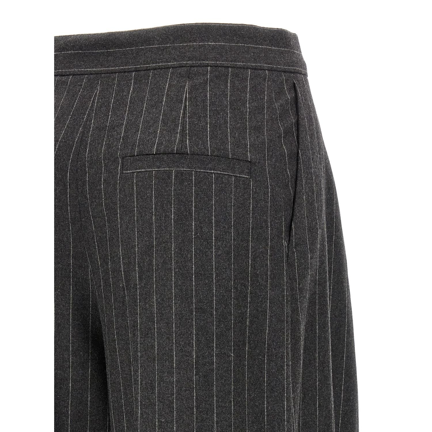Sportmax Gray Virgin Wool Dress Pants