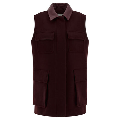 Max Mara Bordeaux Virgin Wool Sleeveless Jacket