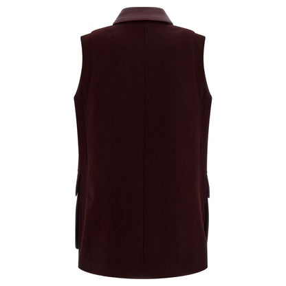 Max Mara Bordeaux Virgin Wool Sleeveless Jacket