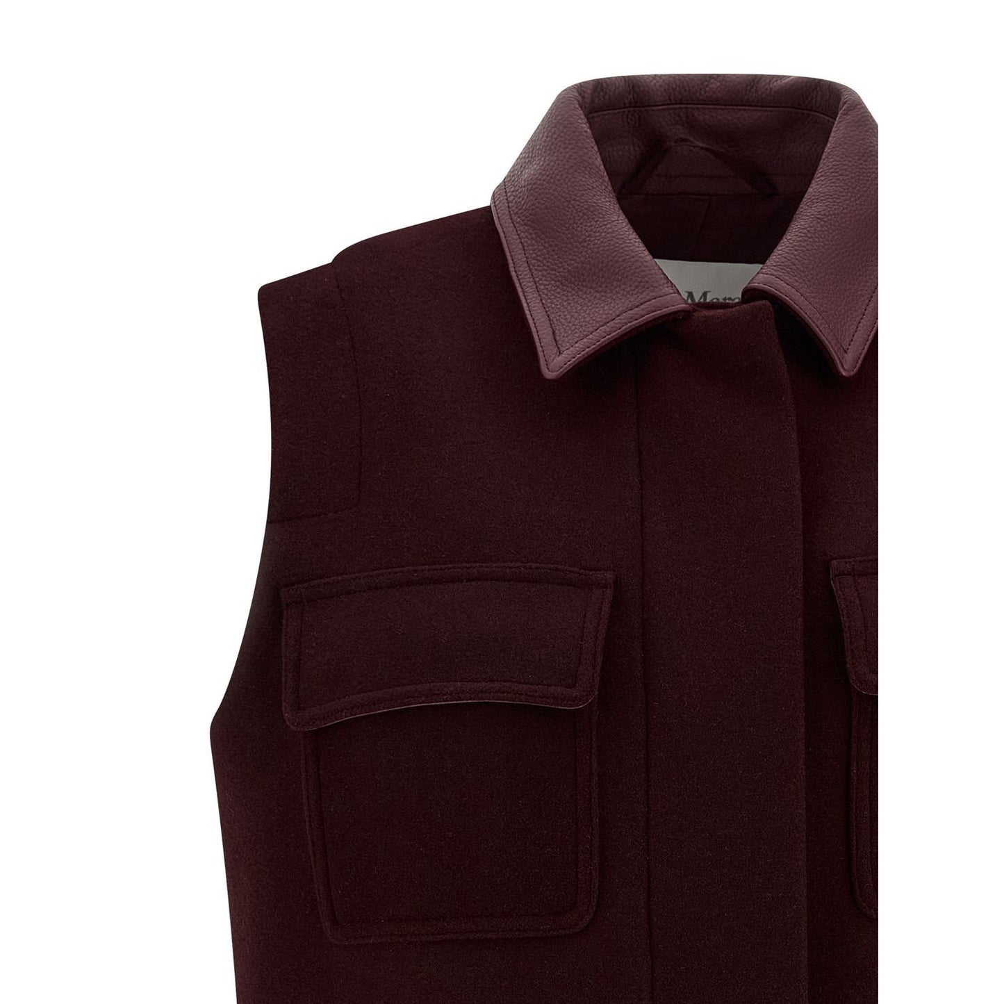 Max Mara Bordeaux Virgin Wool Sleeveless Jacket