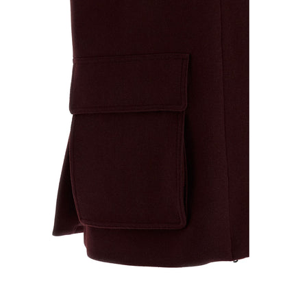 Max Mara Bordeaux Virgin Wool Sleeveless Jacket
