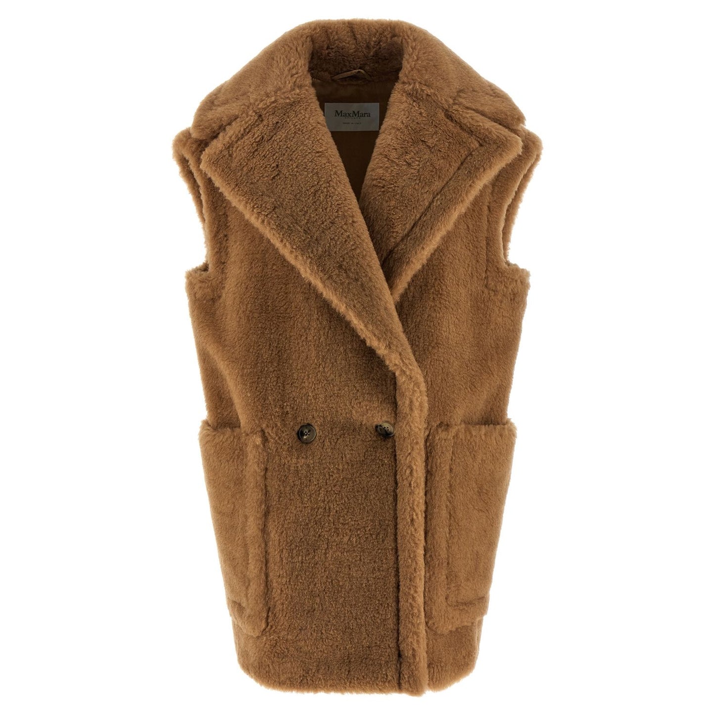 Max Mara Beige Wool Sleeveless Jacket