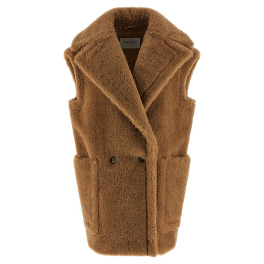 Max Mara Beige Wool Sleeveless Jacket