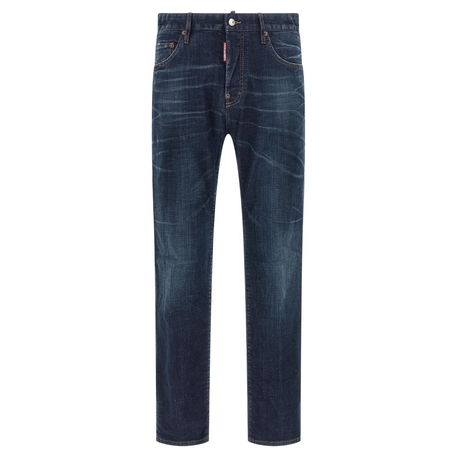 Dsquared² Blue Cotton Straight-Leg Jeans