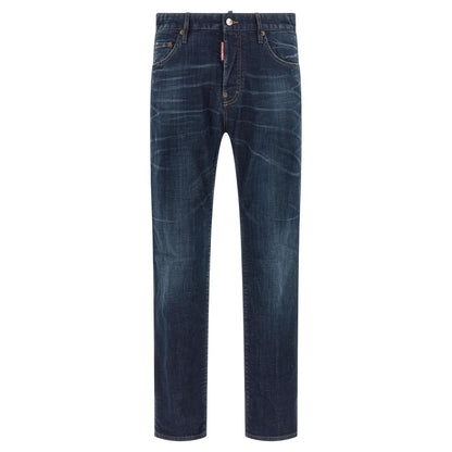 Dsquared² Blue Cotton Straight-Leg Jeans