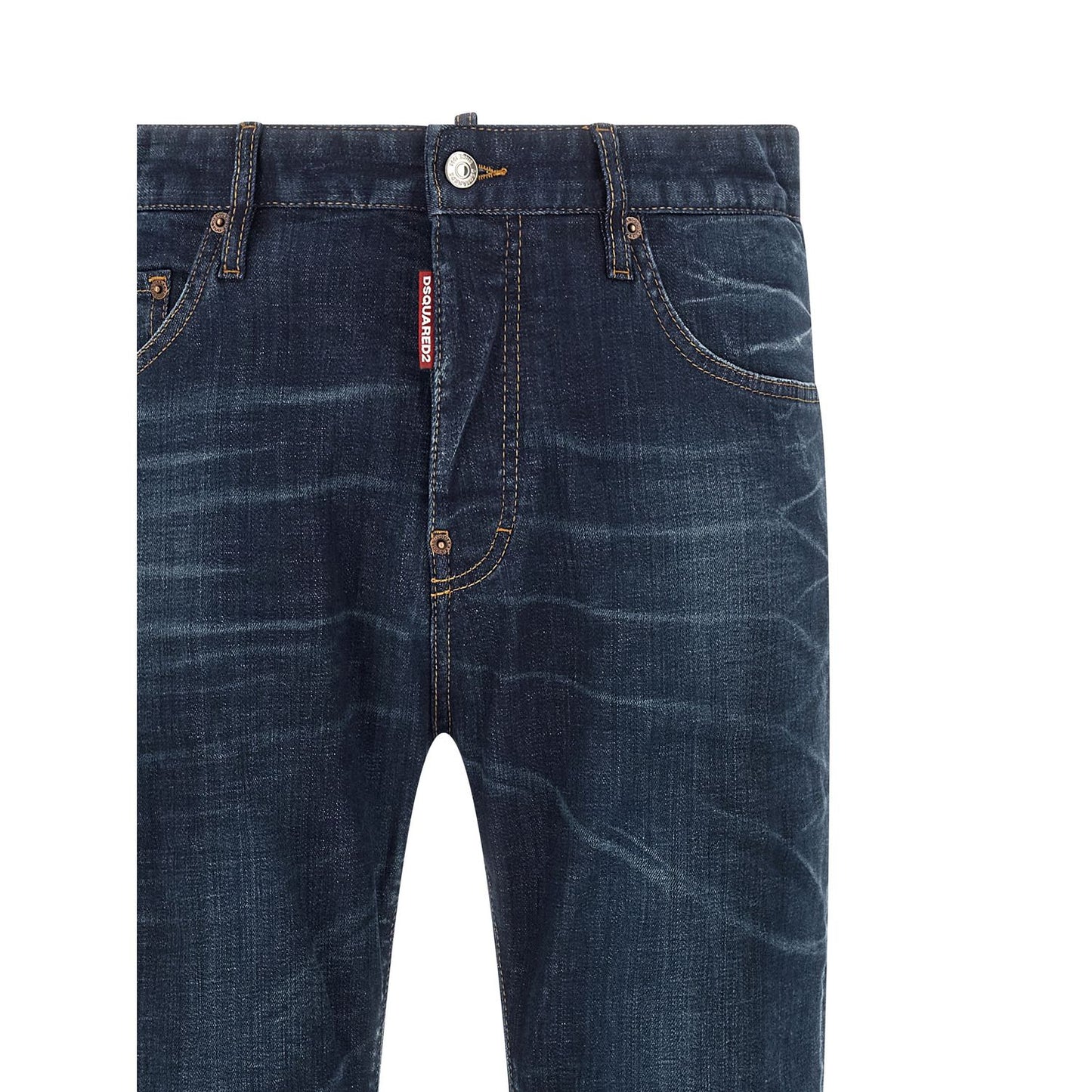 Dsquared² Blue Cotton Straight-Leg Jeans