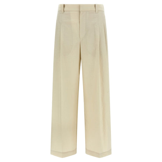 Brunello Cucinelli White Cotton Dress Pants