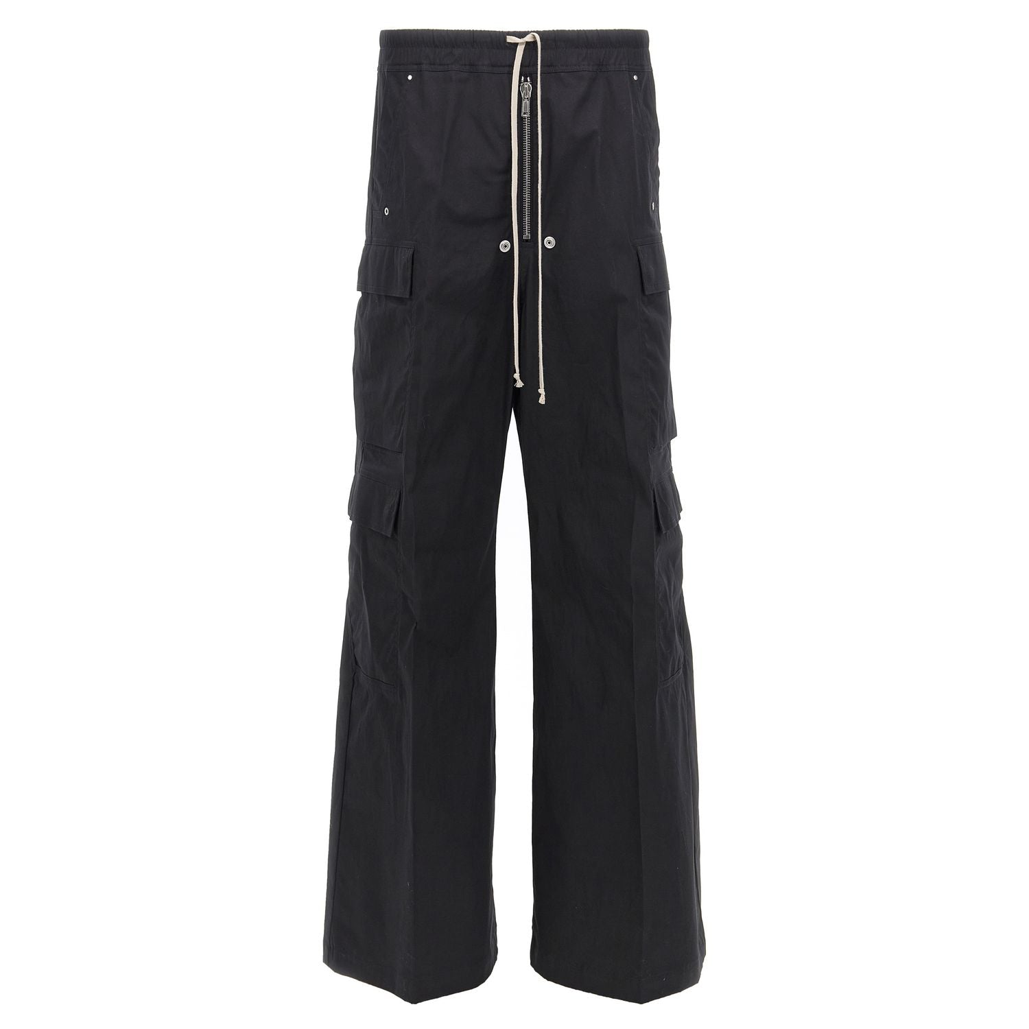 Rick Owens Black Cotton Cargo Pants