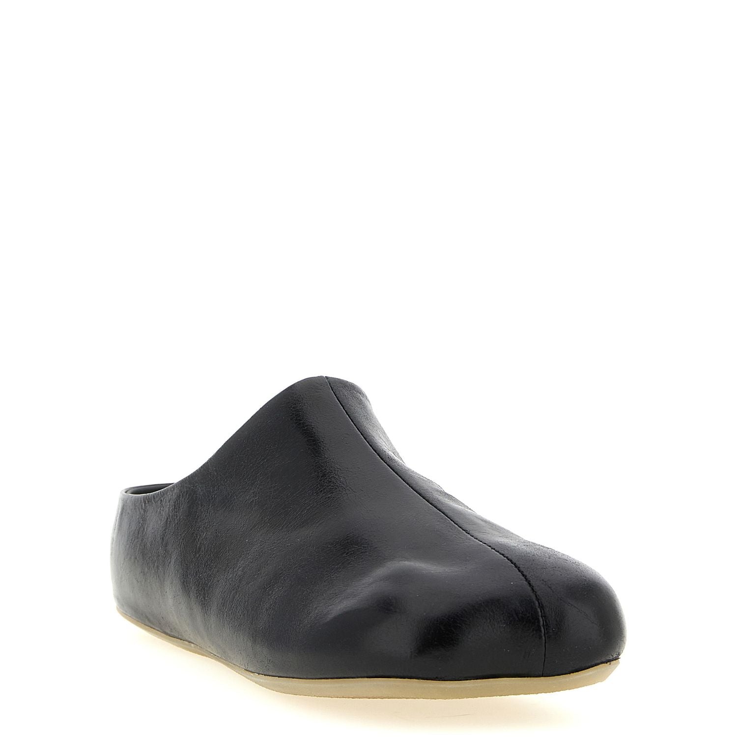 MM6 Maison Margiela Black Calfskin Clogs