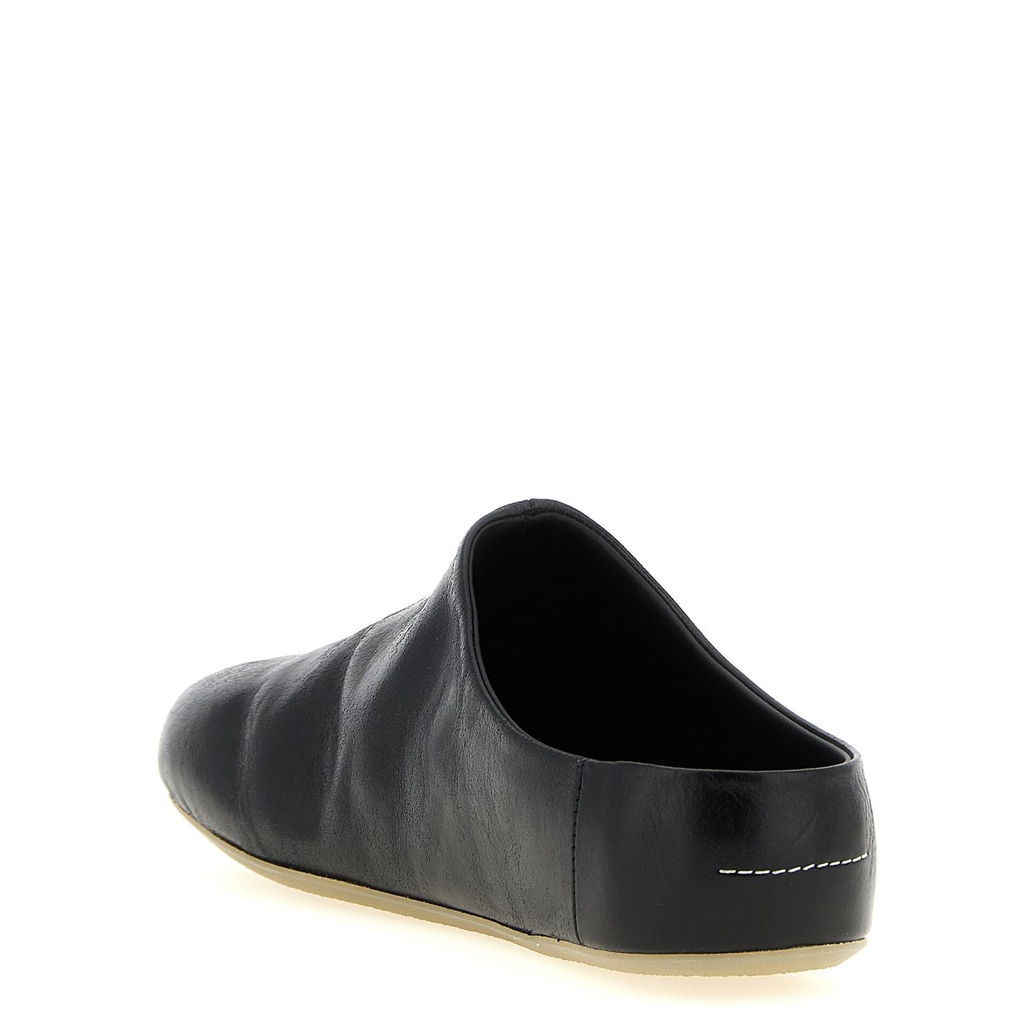 MM6 Maison Margiela Black Calfskin Clogs