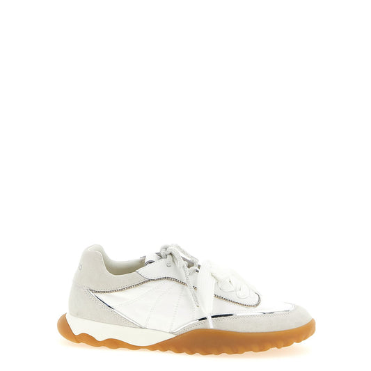 PINKO White Calfskin Athletic Sneakers