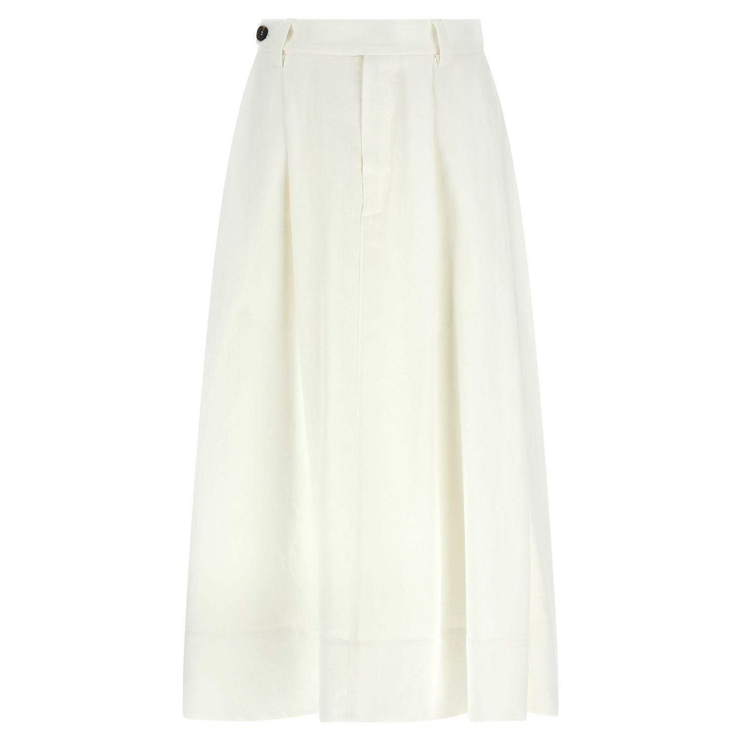 Brunello Cucinelli White Viscose Midi Skirt