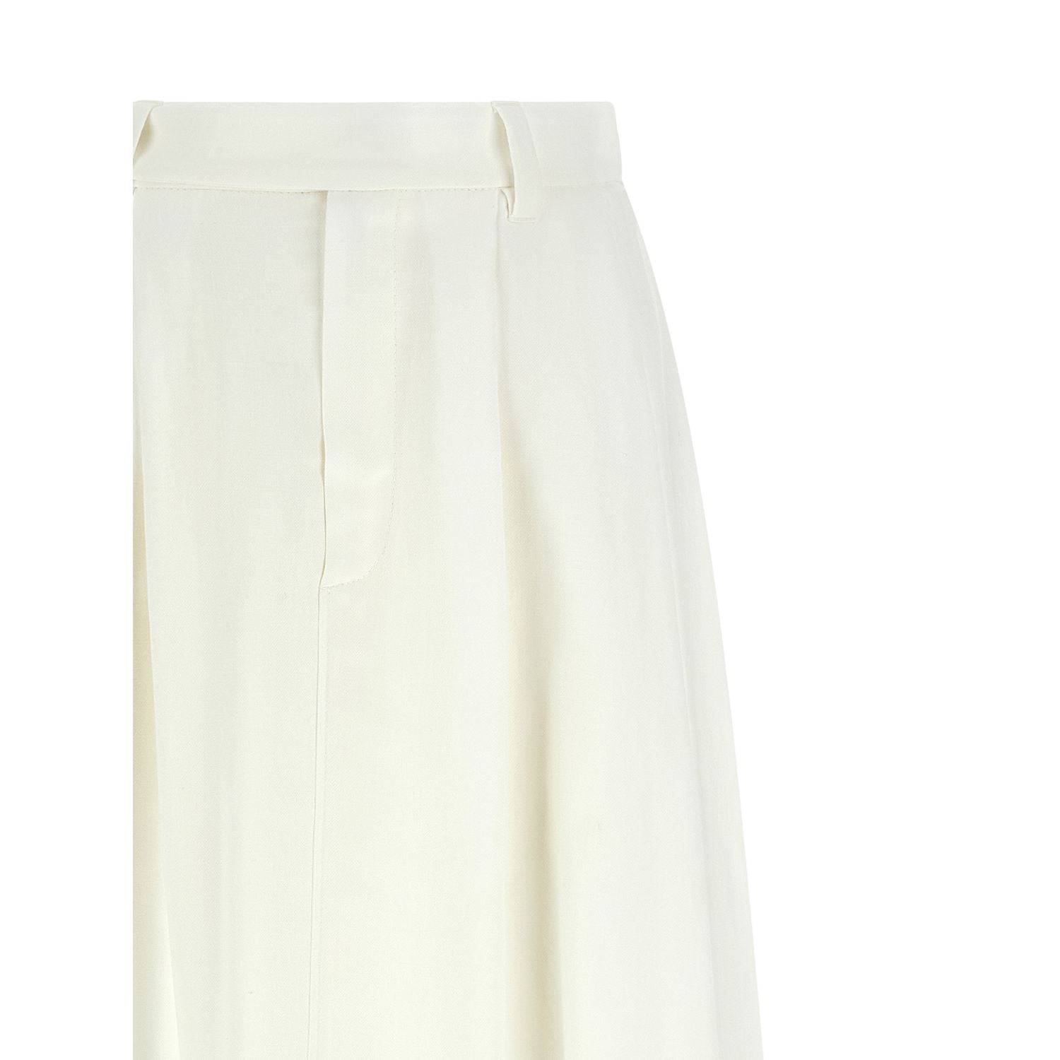 Brunello Cucinelli White Viscose Midi Skirt