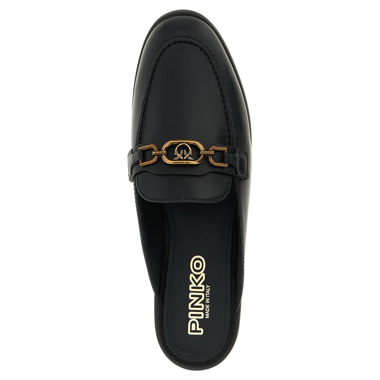 PINKO Black Calfskin Slides