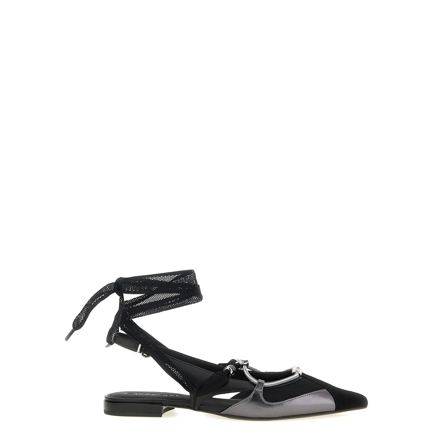 PINKO Black Leather Ballet Flats