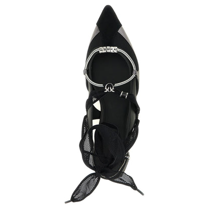 PINKO Black Leather Ballet Flats