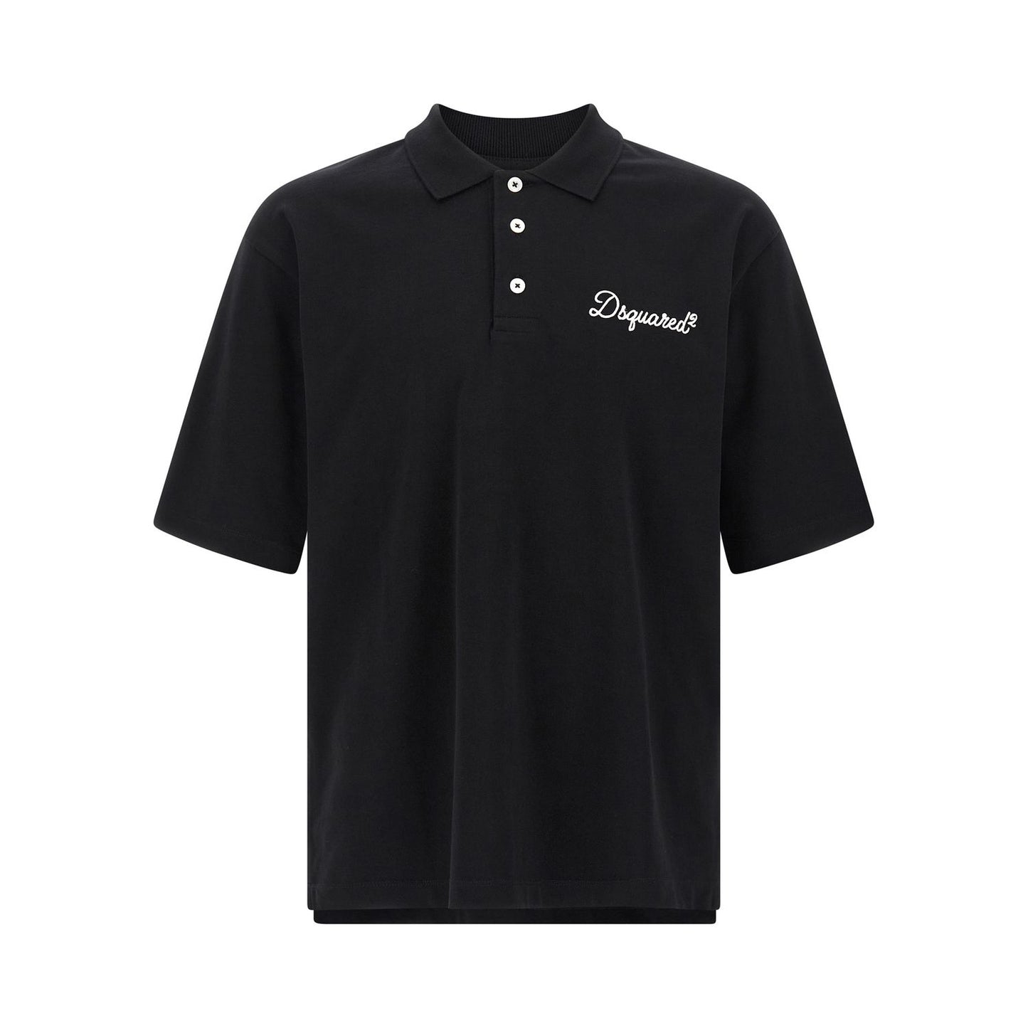 Dsquared² Black Cotton Polo Shirt