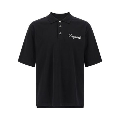 Dsquared² Black Cotton Polo Shirt