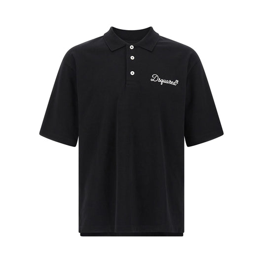 Dsquared² Black Cotton Polo Shirt
