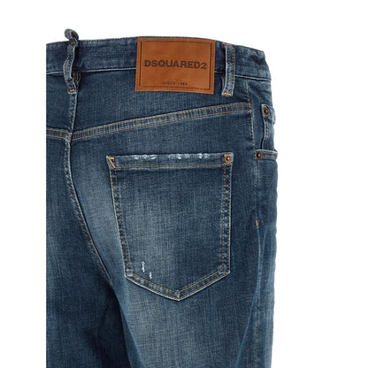 Dsquared² Blue Cotton Straight-Leg Jeans